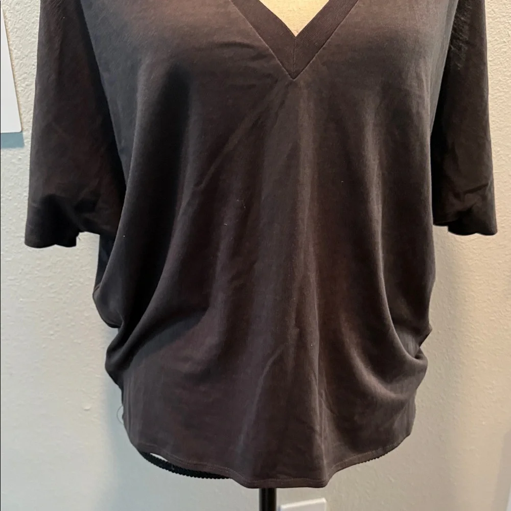 NWT CHASER Cold Shoulder Oversized Dolman Black V-Neck Women's Top Size S